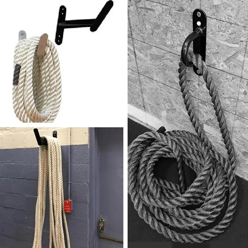 Battle Rope Wall Bracket Heavy Duty Battle Rope Hook Space Saving Storage Rack Black Battle Rope Storage Hook For Training Rings