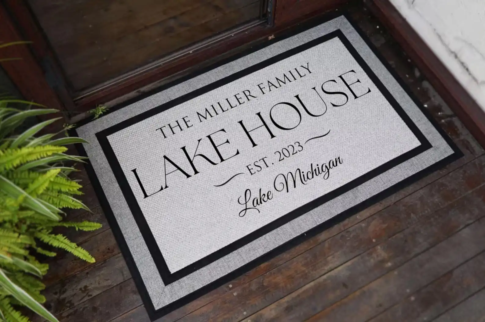 

Custom Realtor Home Welcome Doormat Lakehouse Personalized Doormat Housewarming Closing Gift Add Name Address Phone Number Mats