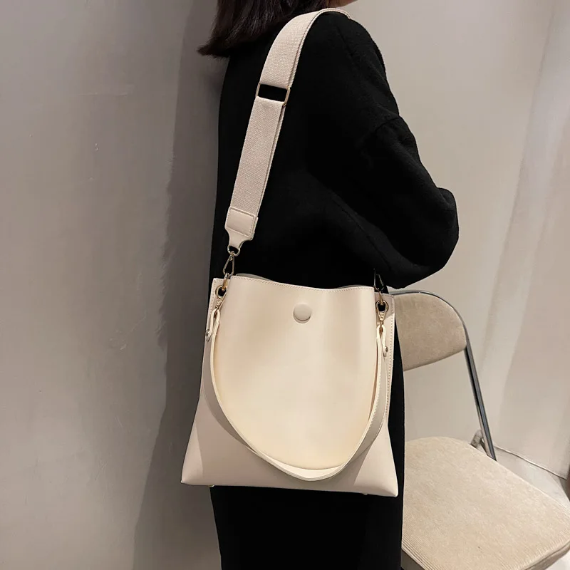 Fashion Ladies Top Handle Hand Bags Designers Wide Strap Crossbody Shoulder Bag Female High Quality Luxury Leather Handbag Women