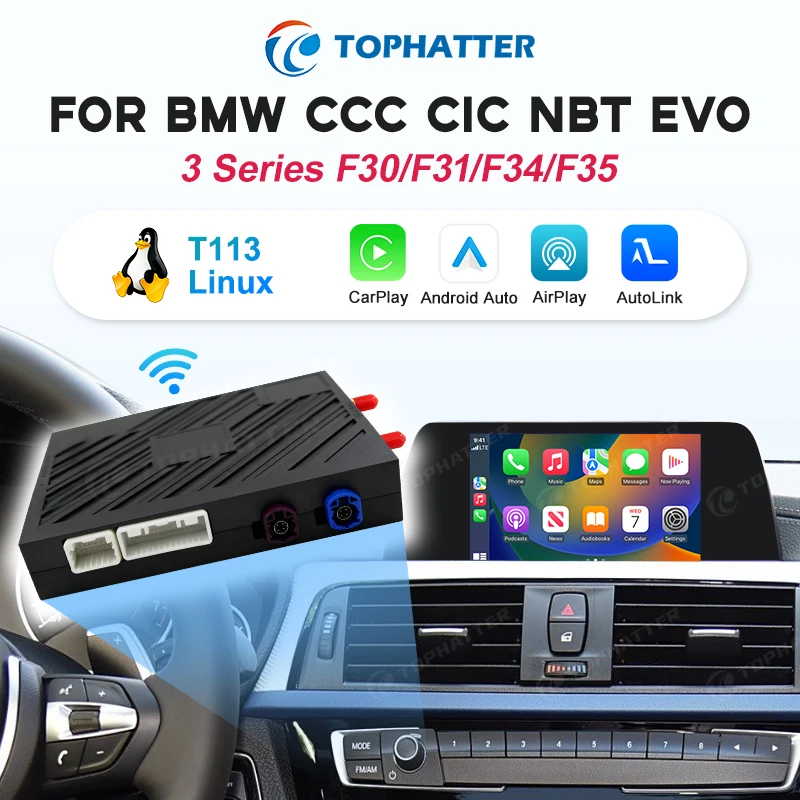 

Upgrade Your BMW 3 Series (2012-2019) Display | Wireless CarPlay Android Auto Retrofit Module for CCC CIC NBT EVO Easy Install