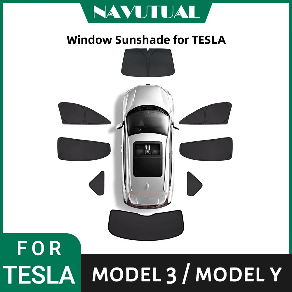 Parasol de privacidad para Tesla Model 3 Model Y 2016- 2023, parasol para ventana lateral de coche, sombreado ciego para Camping, senderismo Y