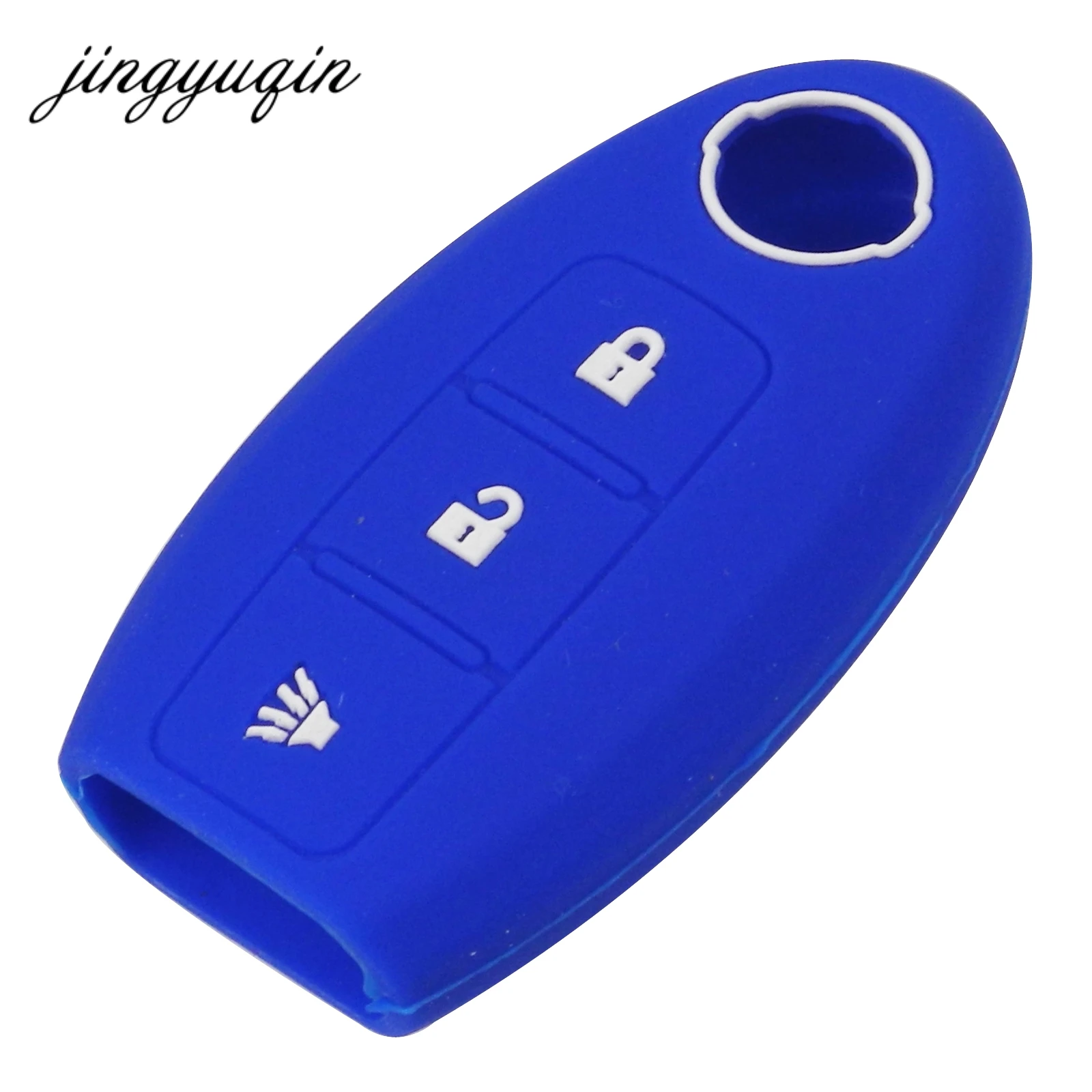 jingyuqin Silicone Key Case Cover For Nissan Maxima Altima Teana Tiida Sylphy Sunny X-Trail 3 Buttons Smart Car key Shell