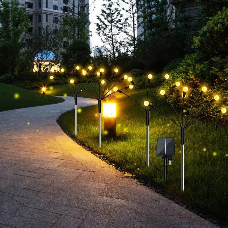 Solar Firefly Lights 6/8/10 Led Solar Garden Lawn Lights Outdoor Waterproof Swaying Light For Courtyard Patio Pathway Decoration