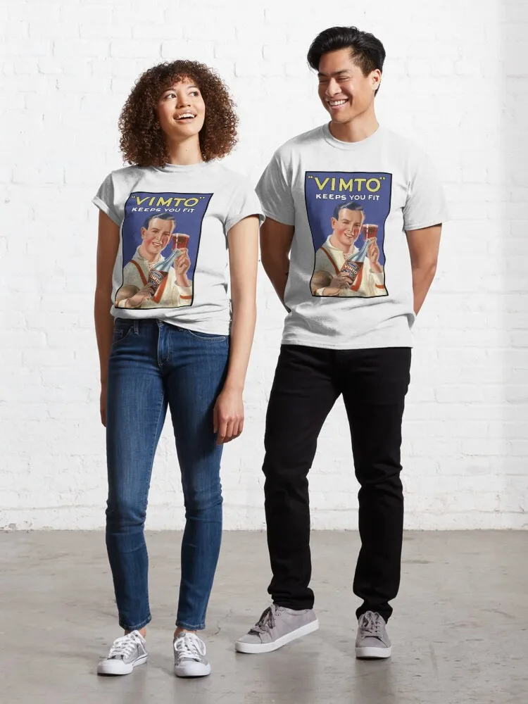 Vimto Squash Cordial English Vintage ad Classic T-Shirt Hip Hop Cotton Design Summer Man