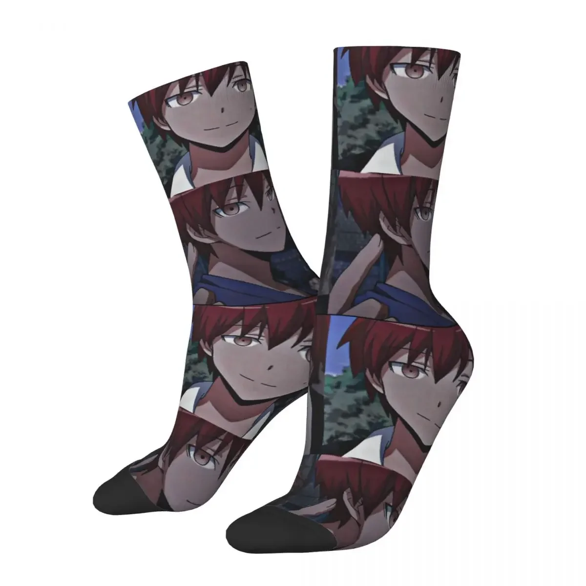 Hip Hop Vintage Akabane Crazy Men's Compression Socks Unisex Ansatsu Kyoushitsu Harajuku Seamless Printed Funny Crew Sock