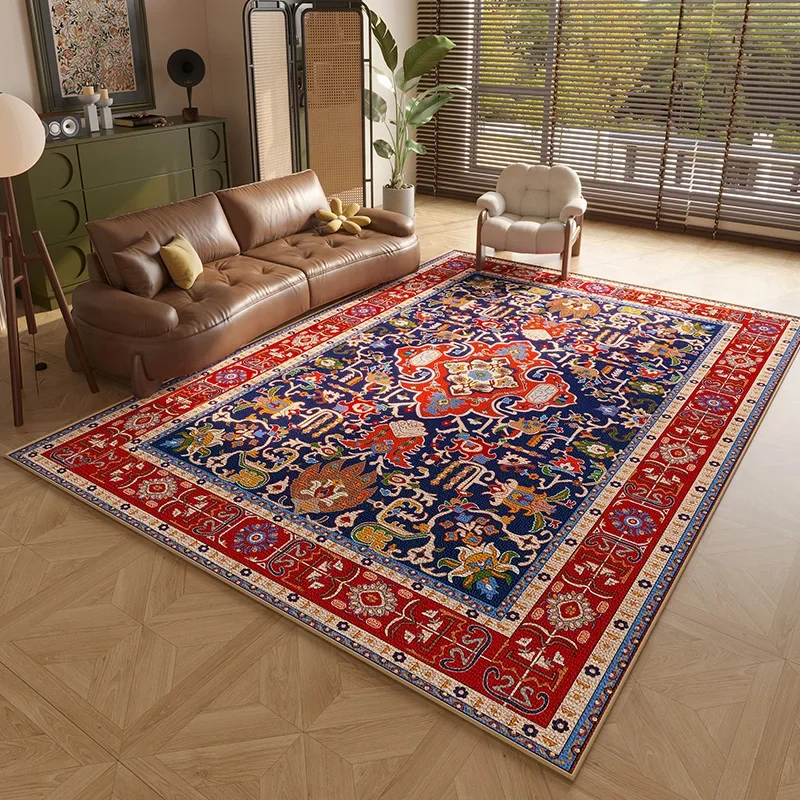 Persian Style Carpets for Living Room Anti-slip Cloakroom Rug American Bedroom Decor Retro Carpet Washable Study Soft Floor Mat