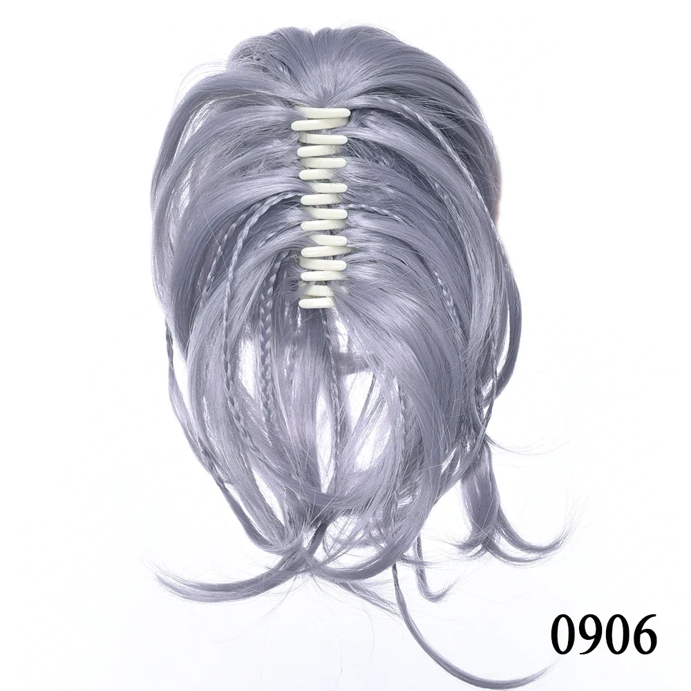 Braiding Hairpiece Synthetic Hair Blonde Black Clip In Hair Extension Straight Pony Tail Gray Claw Ponytail for Women