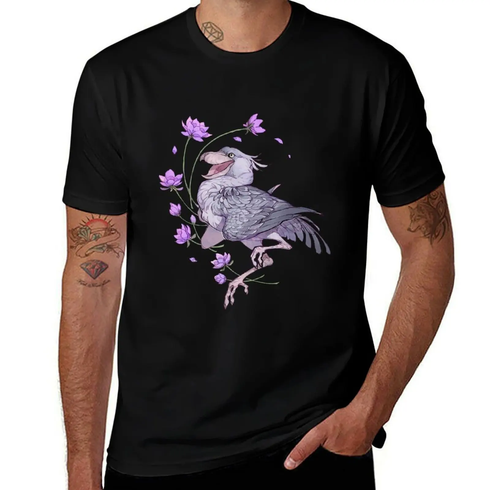 

Shoebill stork T-Shirt essential t shirt black cotton t-shirt plain for man package T-Shirt