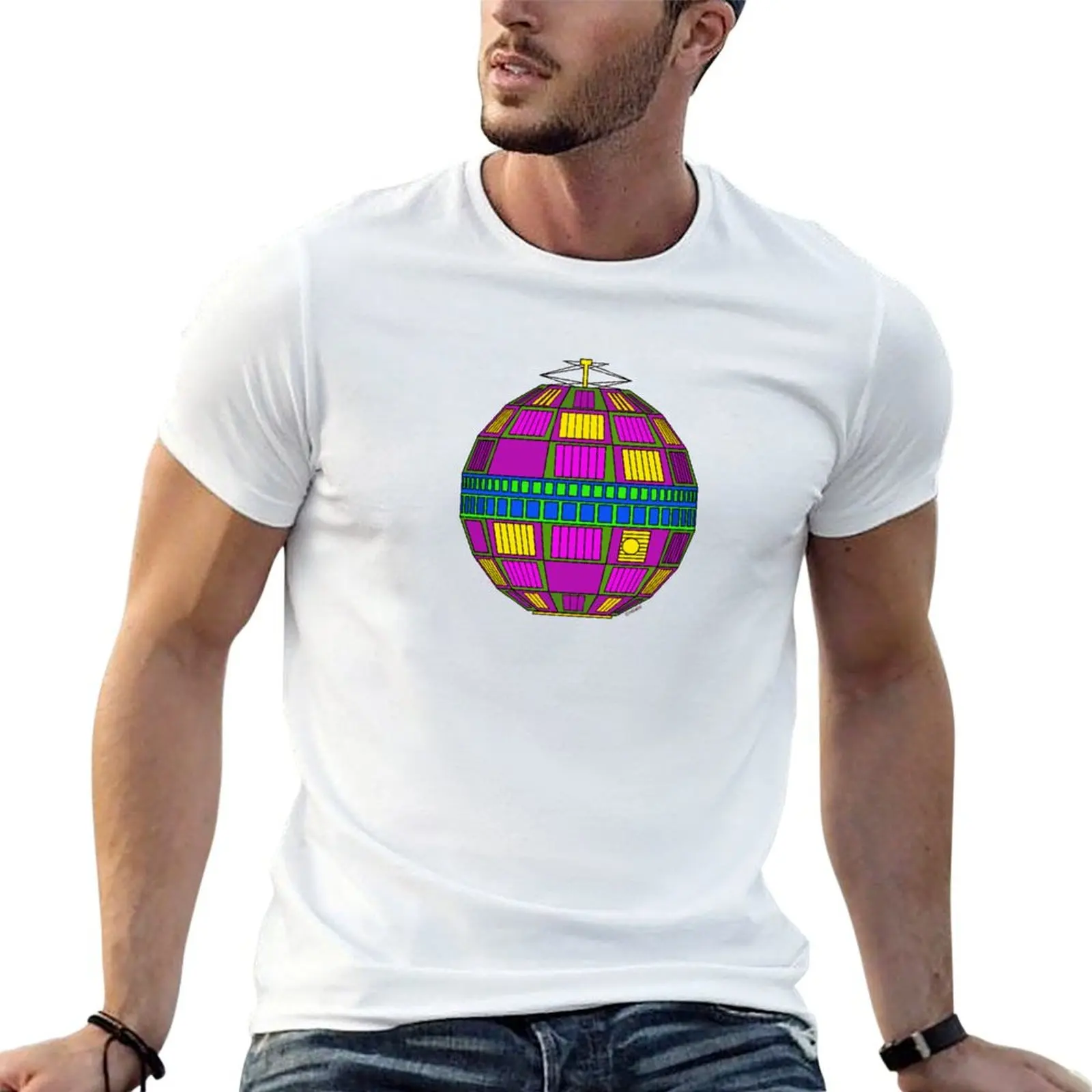 Camiseta masculina TELSTAR SATELLITE 1, camiseta de algodão 100% anime, camiseta essencial