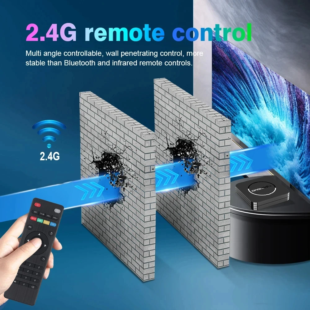 صندوق التلفزيون الذكي Q11 Android 14 8K Ultra HD Allwinner H3 يدعم 2.4G Wifi HDR10 Ram 2GB 4GB Rom 32GB 64GB 4K مشغل الوسائط المتدفقة