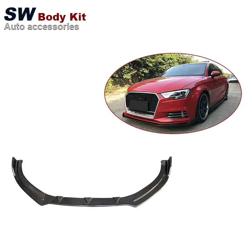 

Carbon Fiber Front Bumper Lip For Audi A3 S3 RS3 2014-2020 Upgrade Modified Front Bumper Separator Auto Parts Performance Kit