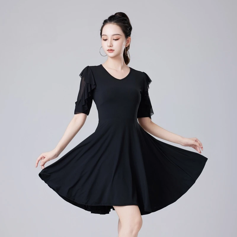 فستان رقص لاتيني للسيدات البالغات ملابس تدريب أداء جديدة ملابس أداء قياسية وطنية