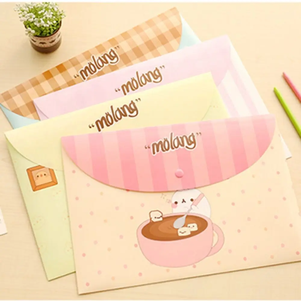 Cartoon Animals PP Snap Button File Bag Large Capacity Archive Folder File Organizer Wodoodporna torba do przechowywania