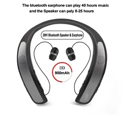 Bluetooth 5.0 Neckband Headset Earbuds Wireless Earphone Speaker Headphone Waterproof Sport Headset With Mic Handfree Call