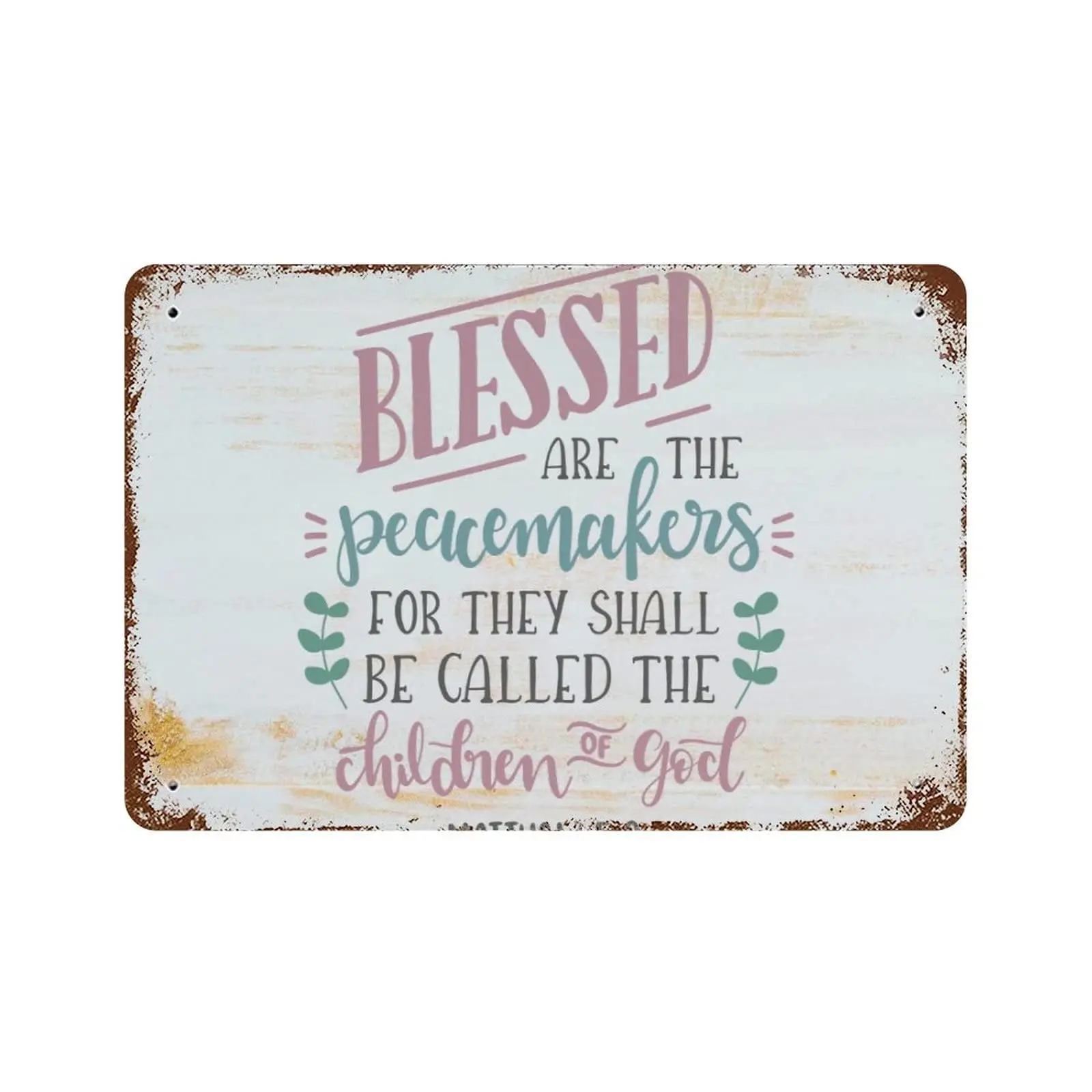 Blessed Are The Peacemakers Metal Signs Custom Quote Signs Personalized Metal Sign for Bar Family Name Outdoor Metal Wall Decora