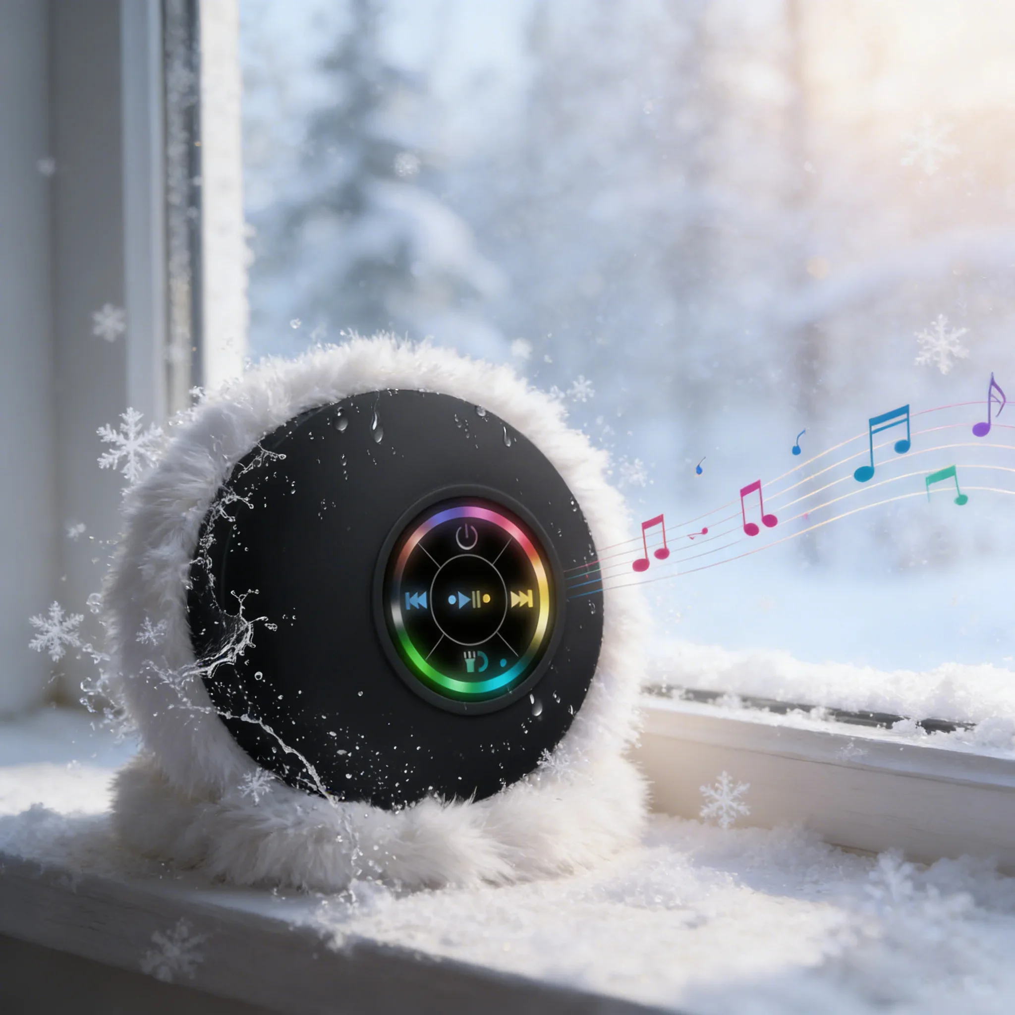 

Душ в ванной комнате Essential! Водонепроницаемый динамик IPX6 со светодиодной подсветкой — громкая связь и перезаряжаемый через USB