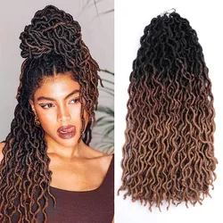 집시 Locs 합성 여신 가짜 locs 크로셰 헤어 소프트 브레이드 드레드락 곱슬 트위스트 브레이드 헤어 여성용 블랙, 15 가닥