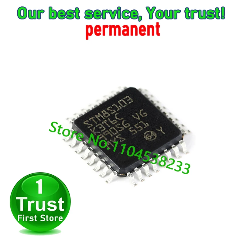 

50PCS/LOT STM8S103 STM8S103K3T6C LQFP32 STM8S103K3U6 8S103K3 QFN