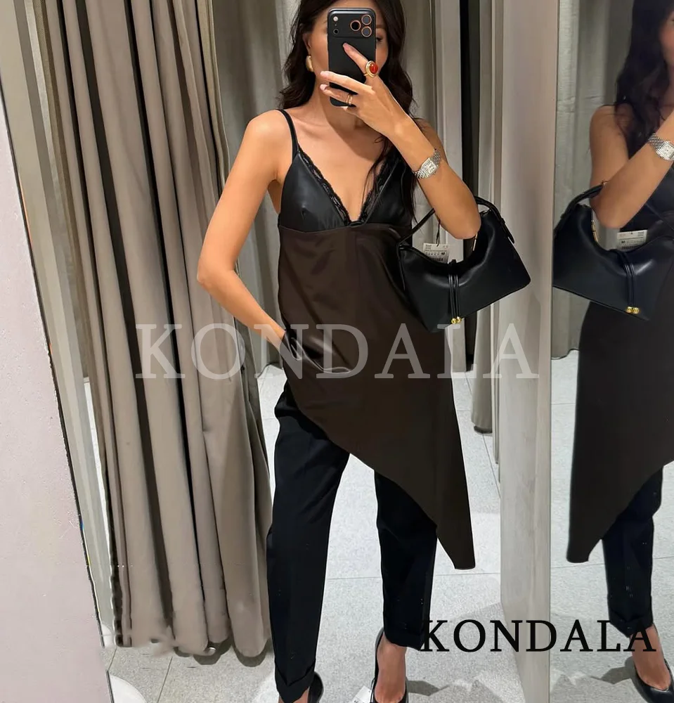 قطع علوية كامي عصرية كلاسيكية من KONDALA قطع علوية نسائية مثيرة وأنيقة غير متماثلة موضة ربيع وصيف 2026 قطع علوية نسائية عالية الشارع