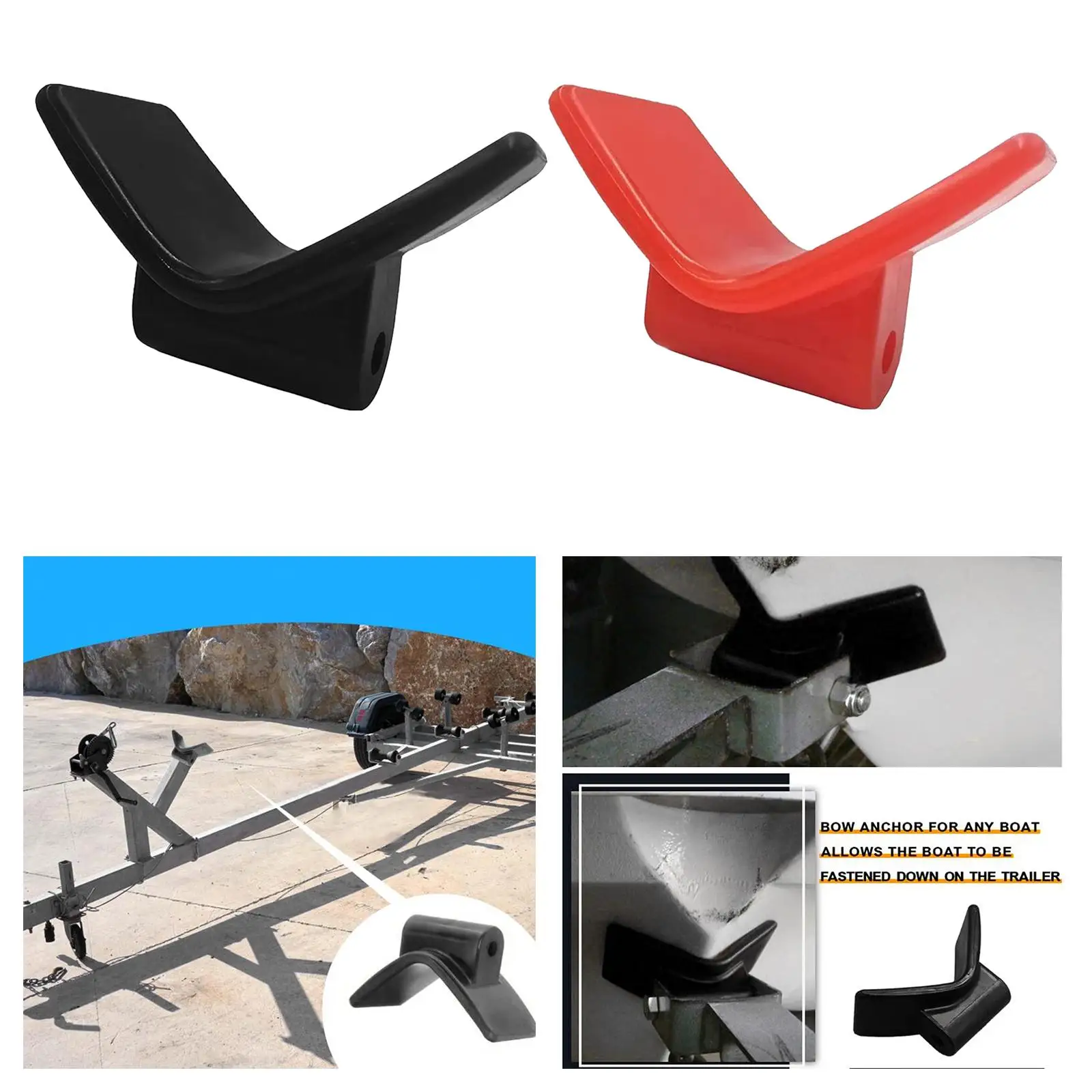 

Generic V Shaped Boat Trailer Bow Stop Easy to Use Wear Resistant Portable