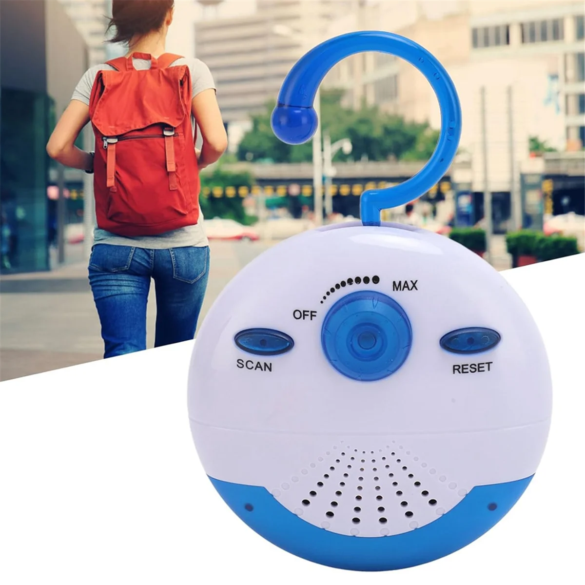 Waterproof Shower Radio, Mini Portable FM Radio Built in Speaker for Bathroom Kitchen, Boating, Hiking, Shower Speaker