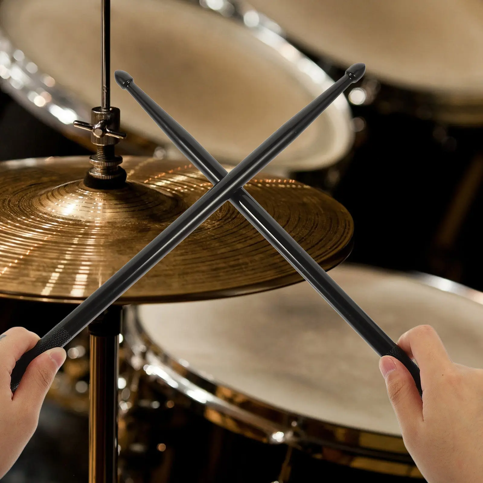 1Pair High-Density Nylon Drumsticks Double-End Percussion Sticks Precision Balanced Lightweight for Drum Lessons Studio