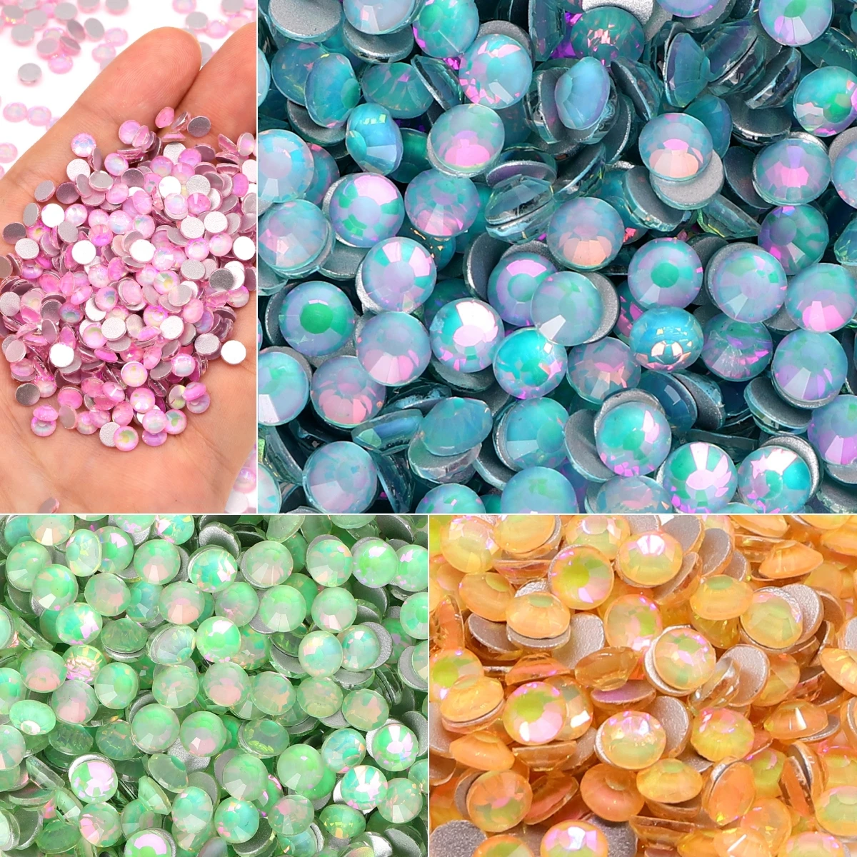 

SS6-SS30 Flatback Rhinestones NonHotfix Colorful Rhinestones Glitter Glass Crystal For Nail Art Wedding Dress Decoration Diamond