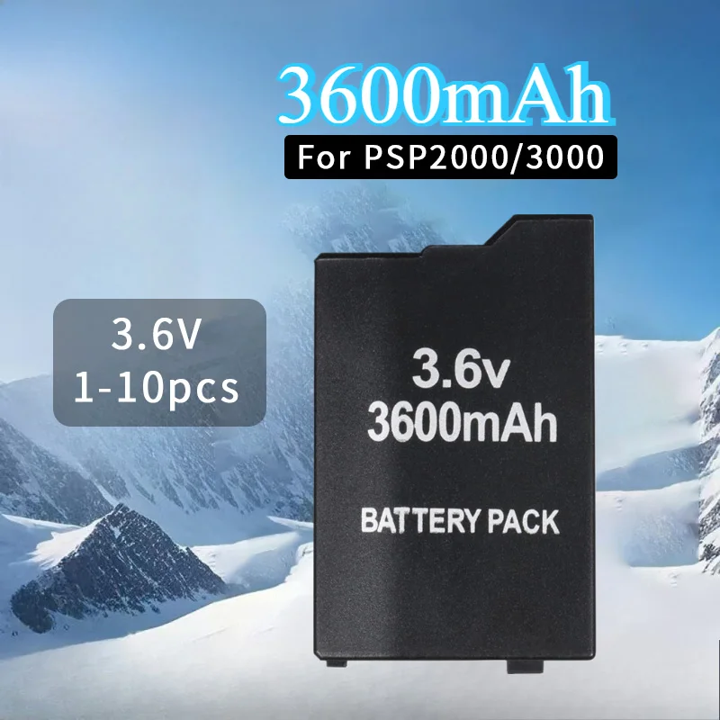 بطارية مدمجة PSP2000/3000 3.6 فولت 3600 مللي أمبير في الساعة بطاريات ذات سعة كبيرة لبطاريات PSP 2th PSP2000/3000/3004 وحدات تحكم الألعاب المضيفة