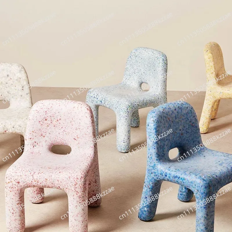 Nordic Furniture Design Table Chairs PE Mobile Chair Home Plastic Study Small Desk Stool Portable Backrest Stools Customized