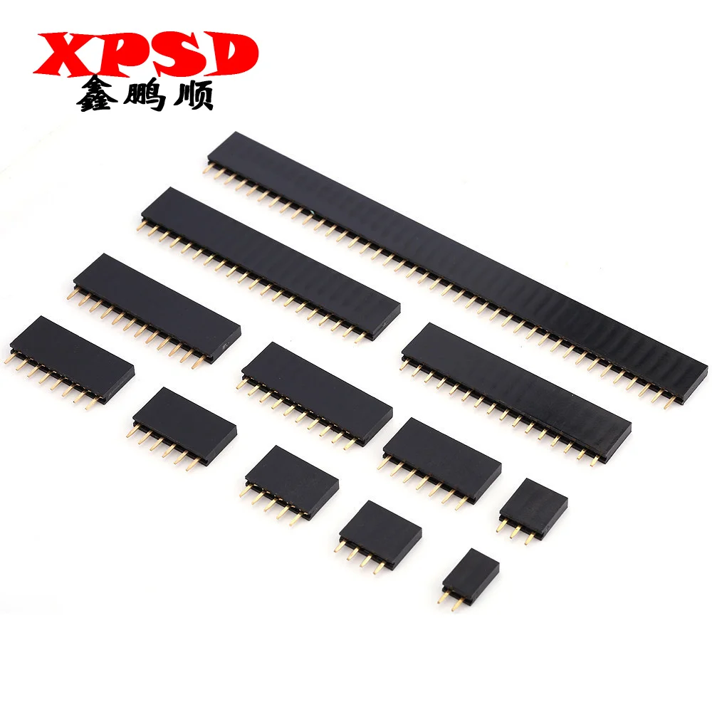 

10PCS Pitch 2.54mm 1*2/3/4/5/6/7/8/9/10/11/12/13/14/15/16/20/40p Pin Single Row Pin Female Header Socket Connector