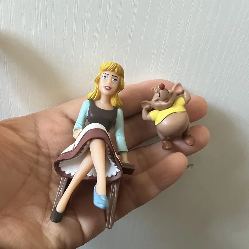 2 Stück 3cm 8cm Disney Aschenputtel Maus handgemachte Puppe Modell dekorative Ornament DIY süß