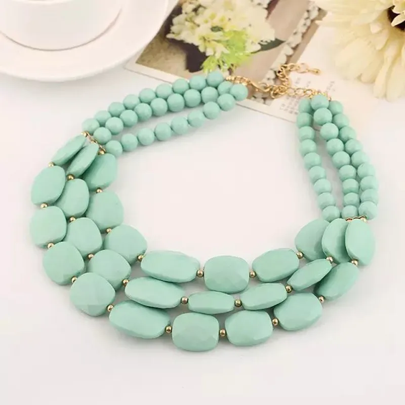 wedding necklace punky necklace party necklace women\'s personality twist two-color earrings pearl two-piece set bead jewelry