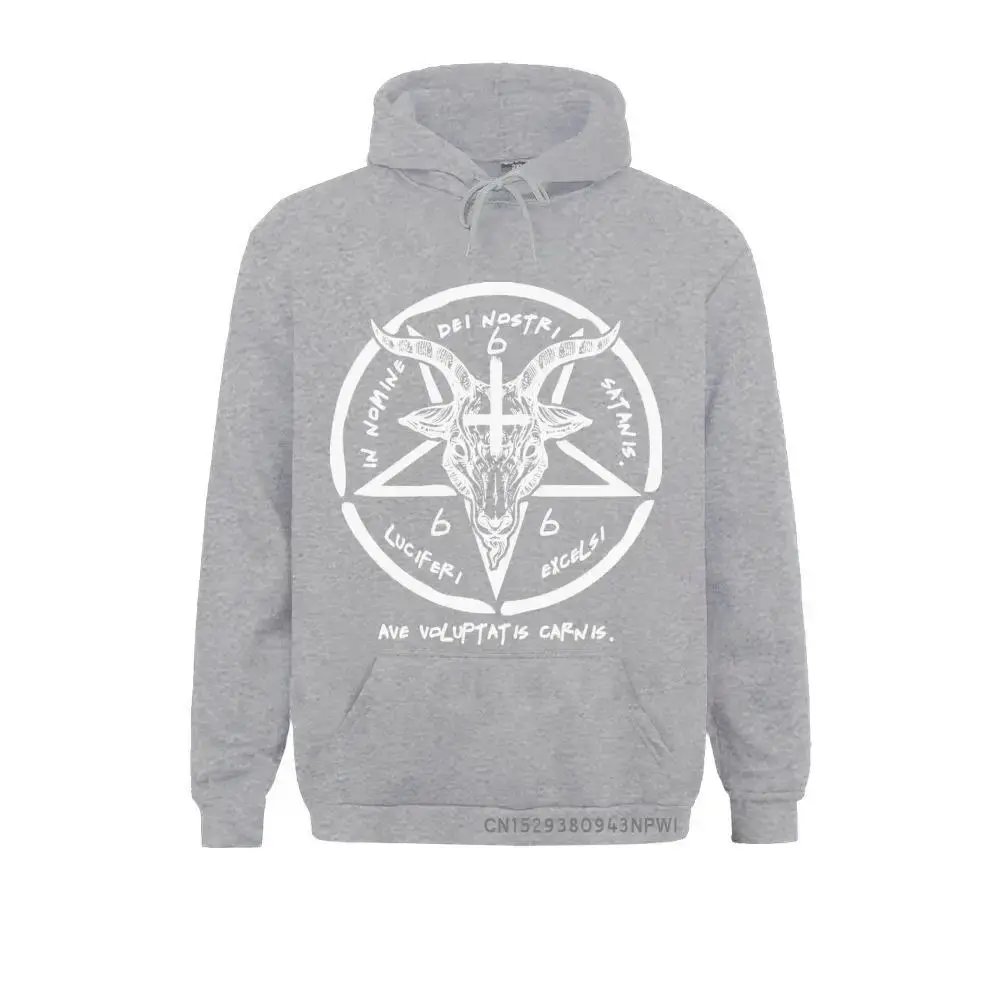 Baphomet Hoodie For Men Demon Hoody Hooded Sigil Of Satan Sweatshirt 90s Goat Head Cool Pullover God Clothes