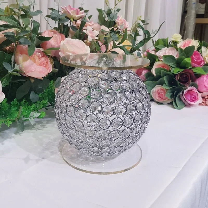 Electroplated metal crystal cake stand romantic wedding dessert table ornament