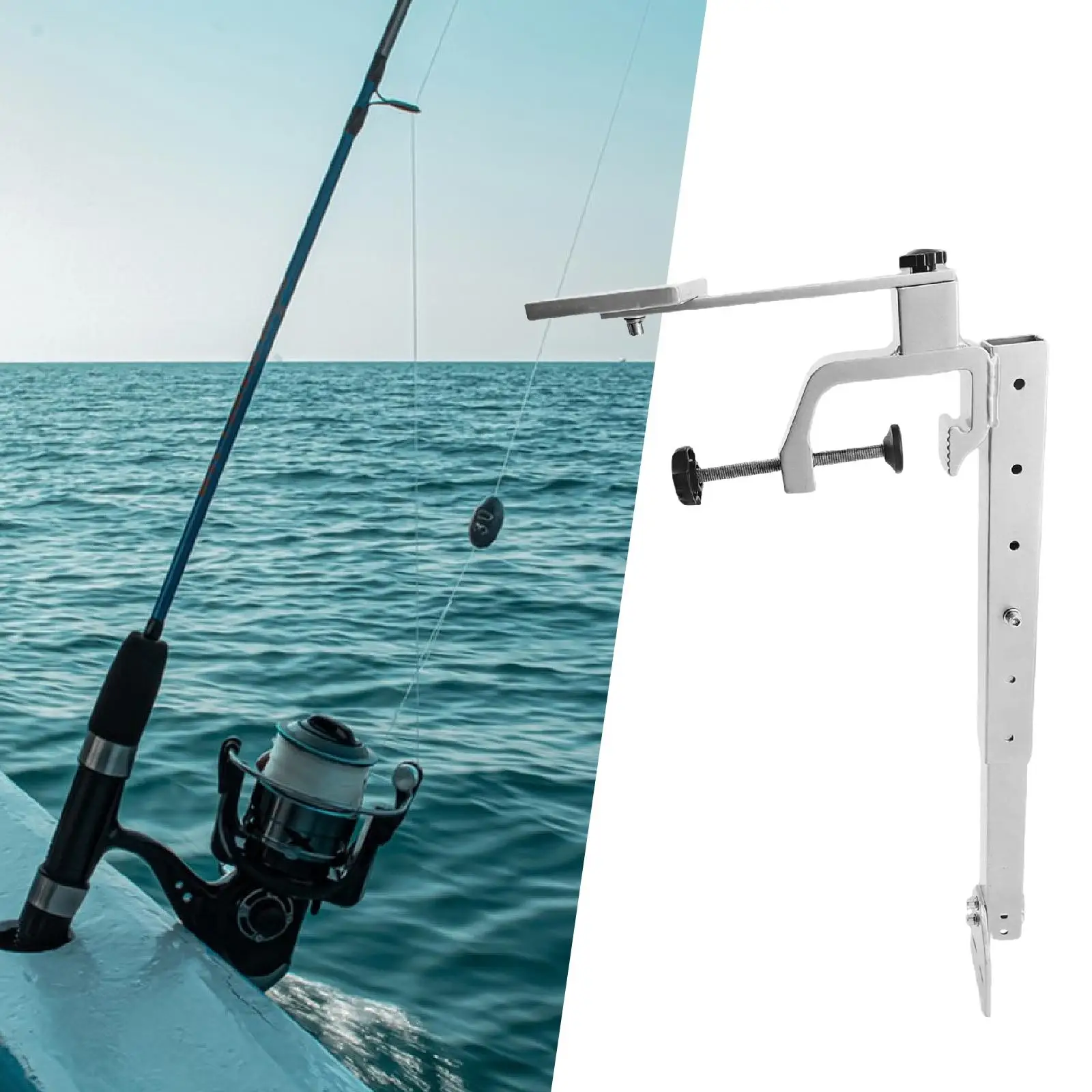Fish Finder Mounting Bracket Height Adjustable Aluminum Accessory with 360 Rotation for Fishing Boats