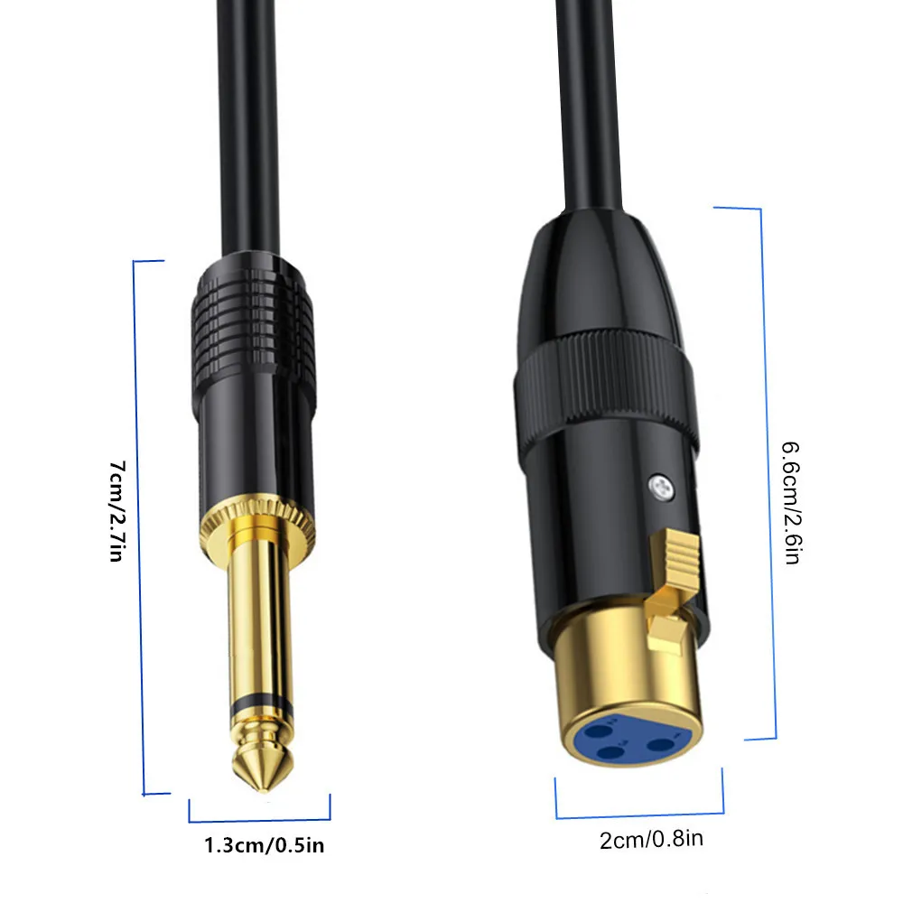 Kabel rozgałęźny XLR żeński na podwójny 1/4 cala Y, żeński XLR na podwójną wtyczkę Mono TS 6,35 mm Mic Audio Converter Adapter Kabel