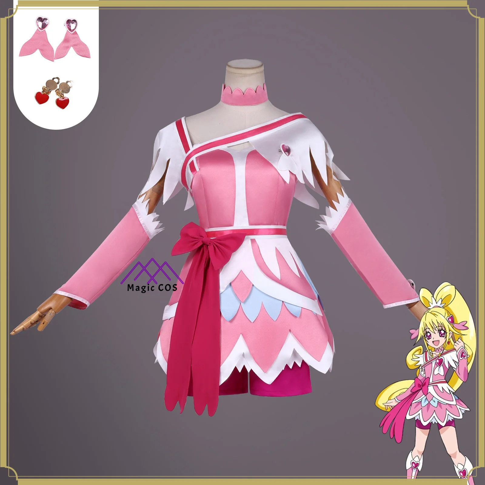 

Women's Ai Aida "Cure Heart" Cosplay Costume Full Set - High Quality Magical Girl Style Anime Clothes Halloween Party Suit