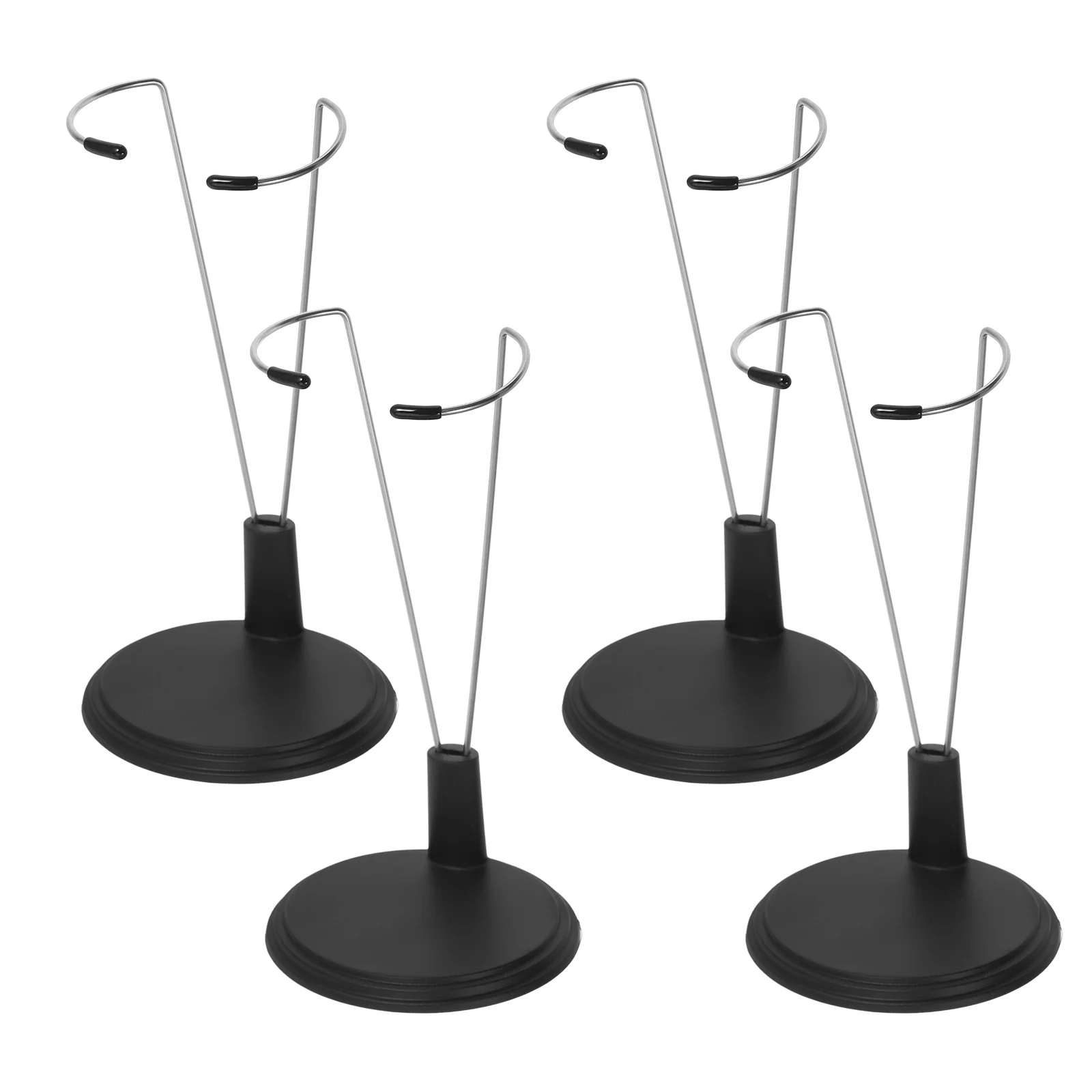 4 Pcs Crochet Light Stick Holder Action Figures Stand Baby Model Stands for Desk Black Display