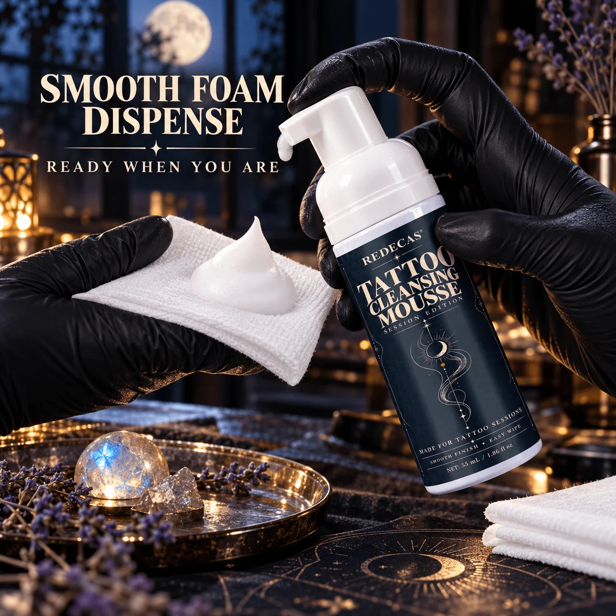 Tattoo Cleaning Foam Mousse, Pigment Cleanser, Moisturizing, Removes Excess Ink, Blood & Tissue Fluid, Tattoo Studio Care
