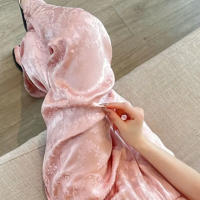 2024 New Style Hot Sale Pink Ice shreds Pajama Pants For Home Furnishing Printing  Pajama Women Sleep Bottom Home Wear Z354