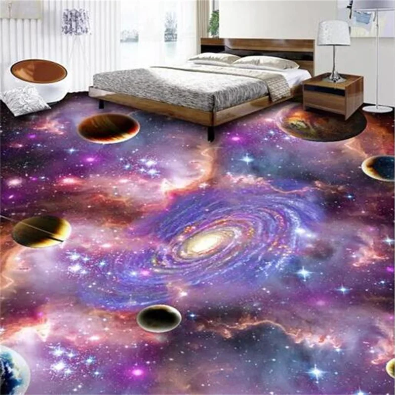 Custom flooring 3d photo mural three-dimensional decoration draw the universe Starry Galaxy flooring tiles wallpapers home decor