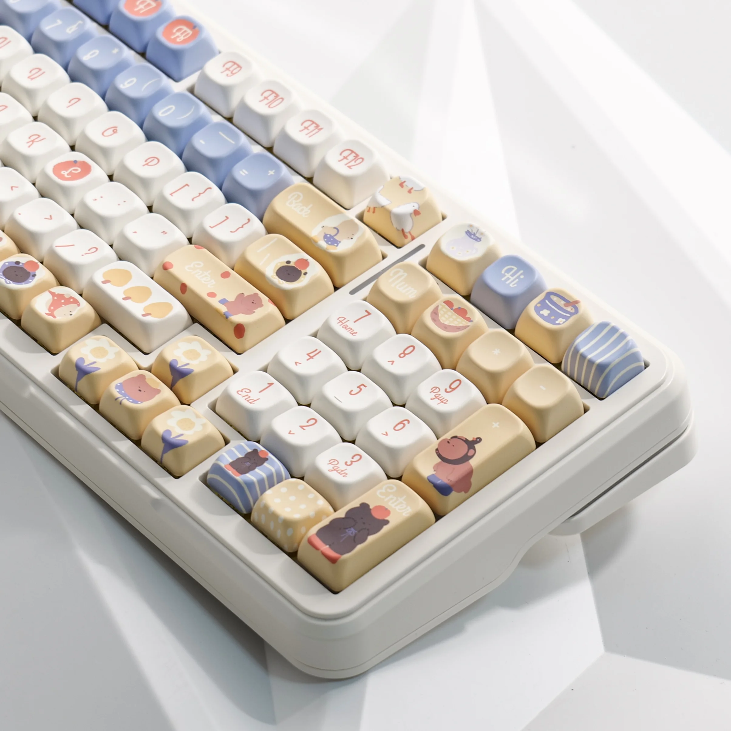 

Bear biscuits, original height, original keycaps, full set of five-sided hot sublimation HI75 X75 alice