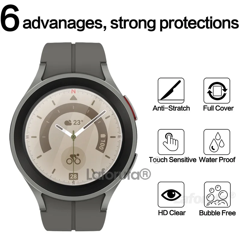 For Samsung Galaxy Watch 5 4 40/44MM Tempered Glass Screen Protector for Samsung Watch 4 Classic 42/46mm 3 41/45 Protective Film