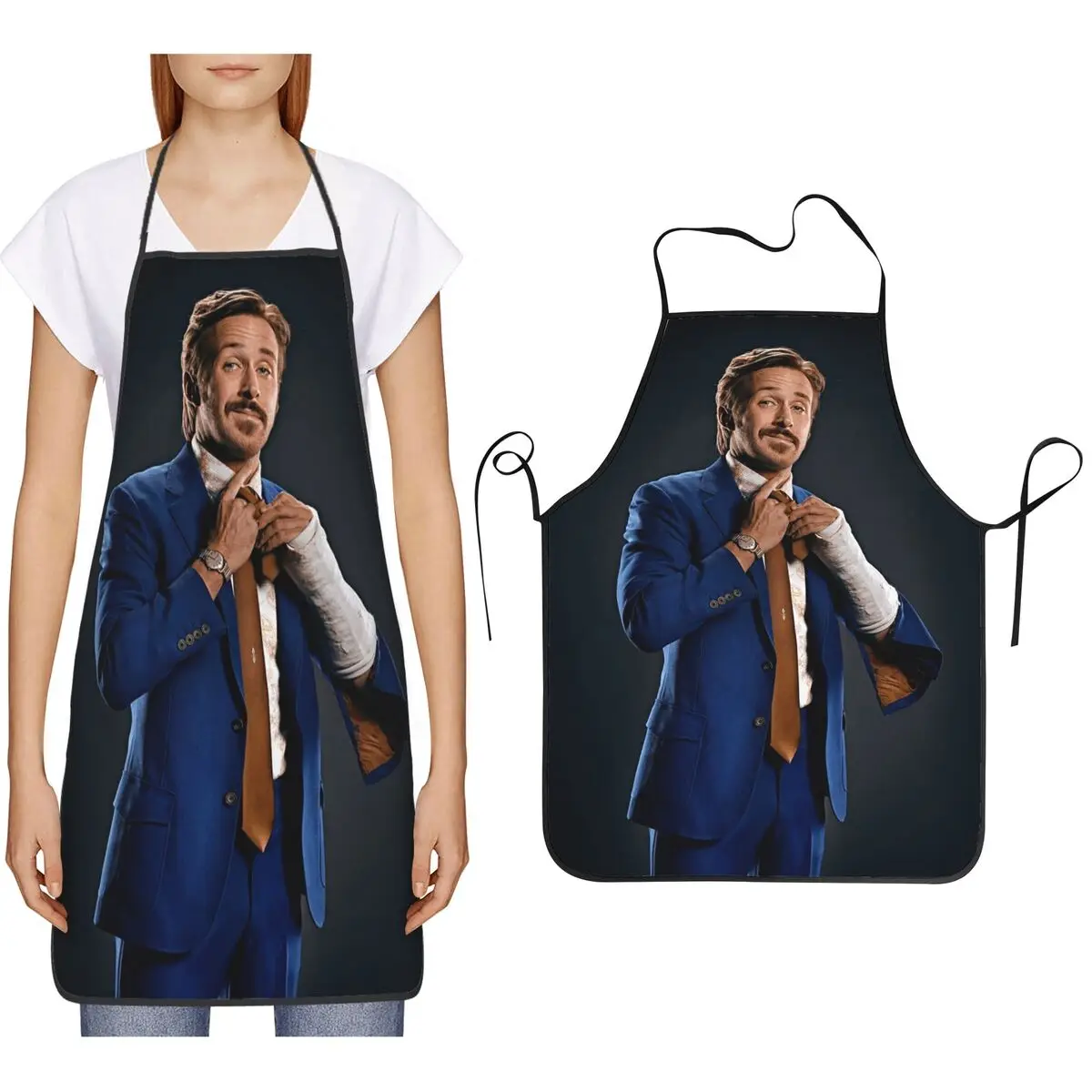 Funny Ryan Gosling Collage Apron Chef Cooking Baking Tablier Bib Kitchen Cleaning Pinafore for Women Men Painting