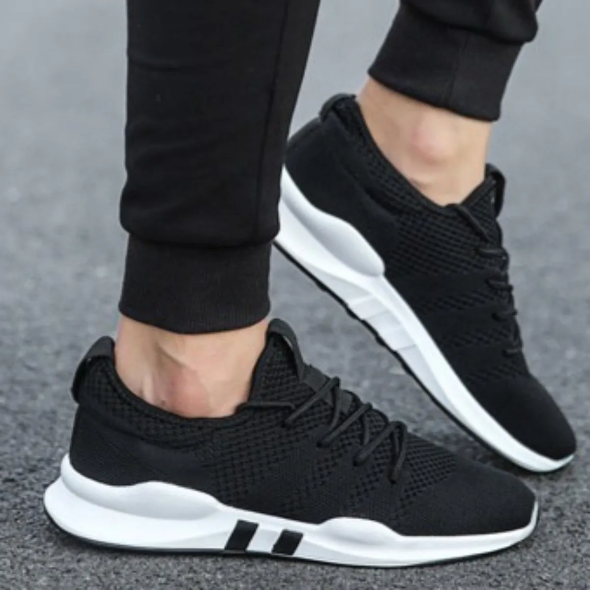 أحذية رياضية رجالية خفيفة الوزن شبكية هوائية مضادة للانزلاق ومقاومة للاهتراء أحذية مشي مسطحة رياضية للركض أحذية رياضية كاجوال لجميع المواسم #5