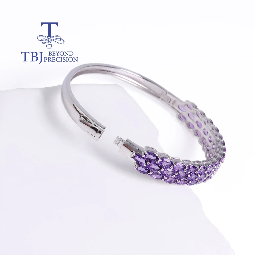 Gorgeous light luxury natural  African Amethyst Bangle women's jewelry 925 sterling silver anniversary engagement banquet wear