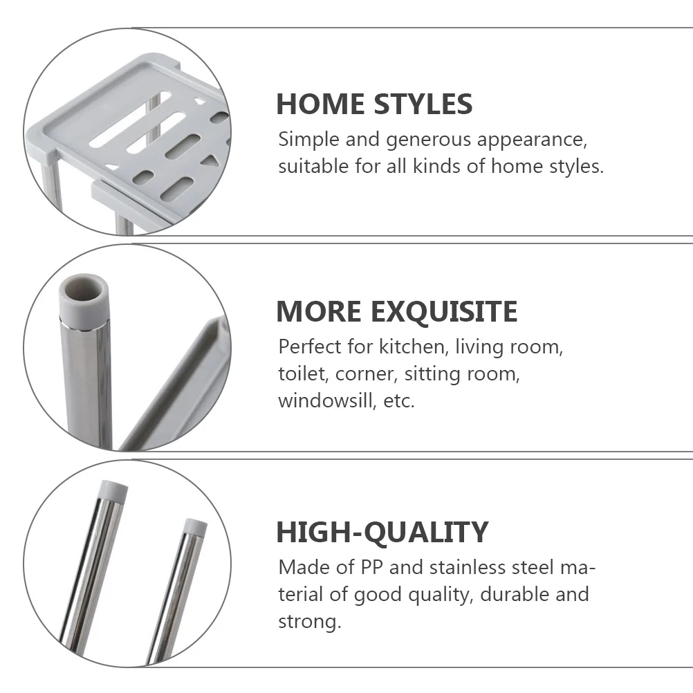 

2Pcs Retractable Multi-Function Storage Rack PP Stainless Steel Adjustable Kitchen Bathroom Holder Seasoning Organizer Cabinet