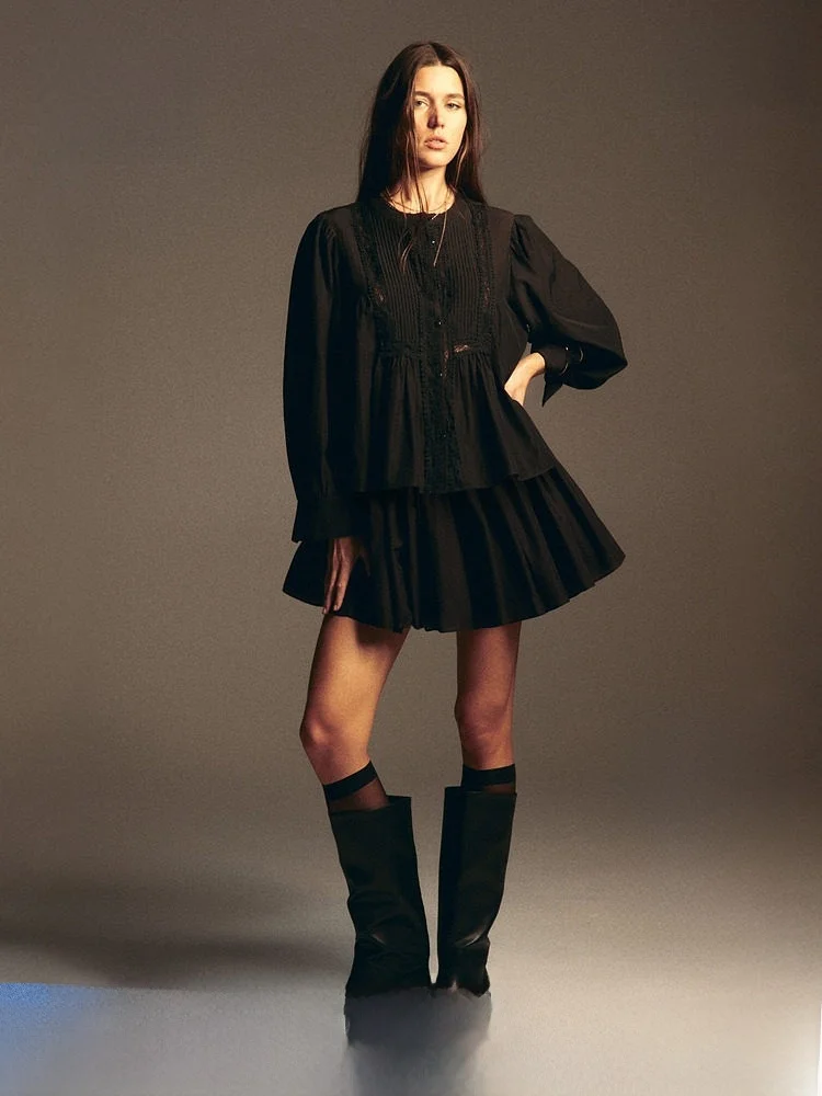 

Женская рубашка H&M, весна 2026, новая коллекция, простая, элегантная, модная, с длинным рукавом, на пуговицах, хлопковая, с V-образным вырезом