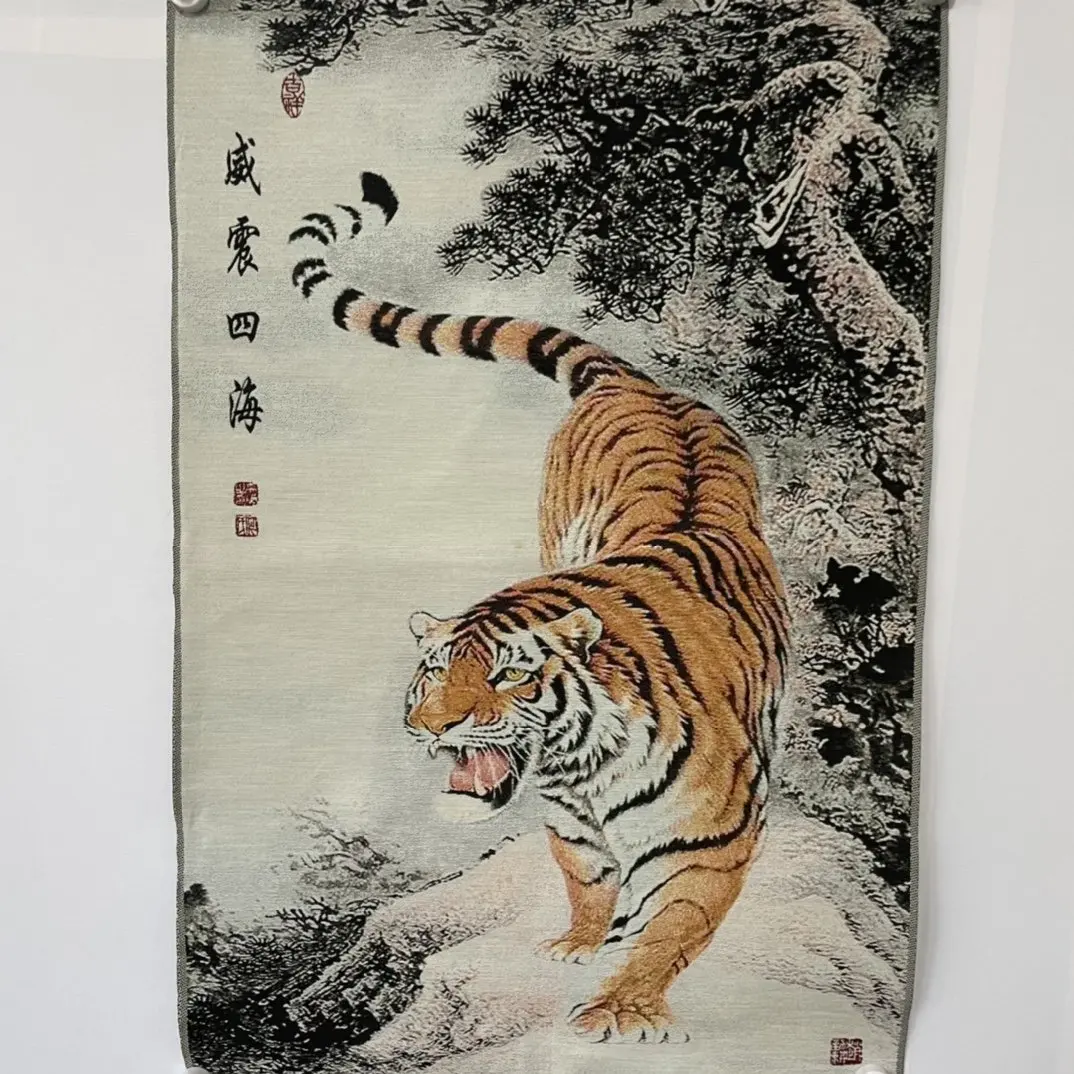 Embroidery Tiger Portrait Down Mountain Tiger Mural Canvas Painting Cross Stitch Wall Decor Painting Painting on Canvas