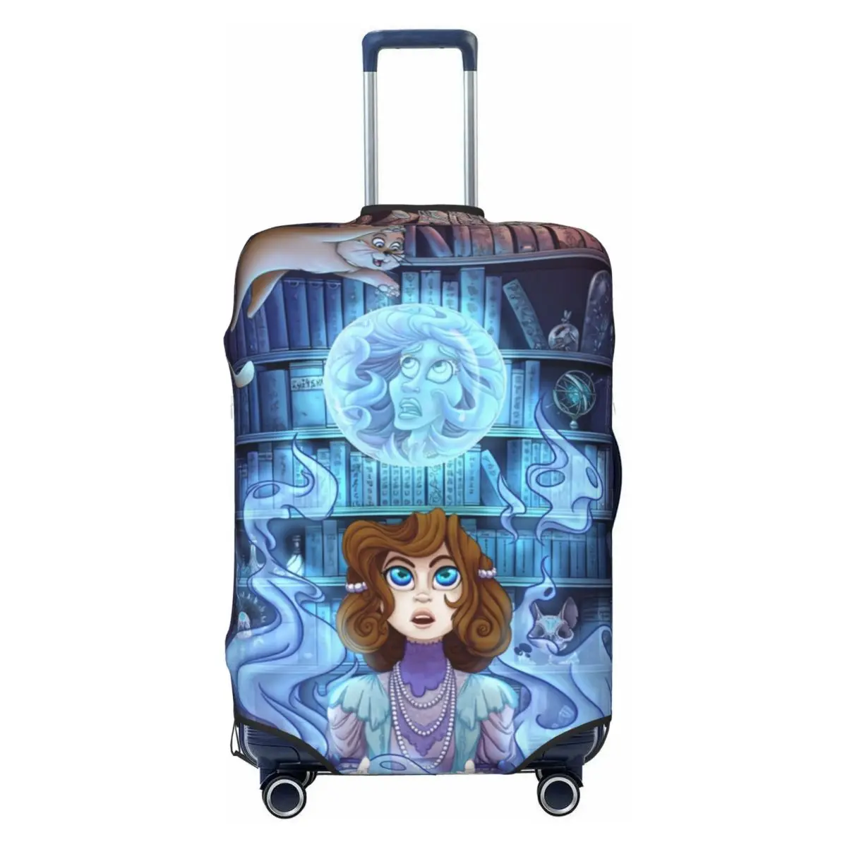

Halloween Haunted Mansion Suitcase Cover Washable Luggage Protective Covers for 18-32 inch